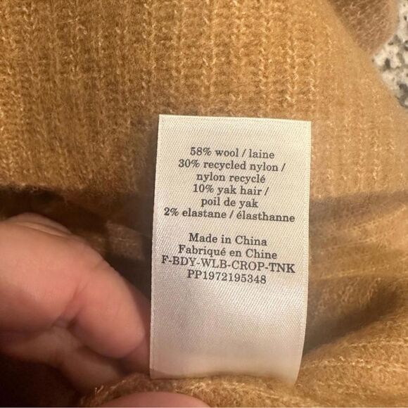 Everlane Sweater Brahmi  Crop Top•camel neutral summer bralette tank lounge bra - Picture 12 of 13